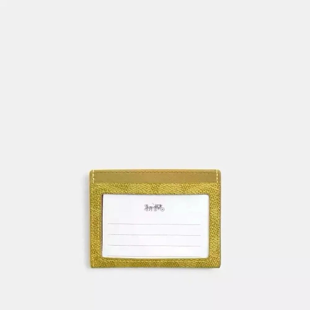 NWT Coach Slim Id Card Case In Signature Canvas CW366 light Citron